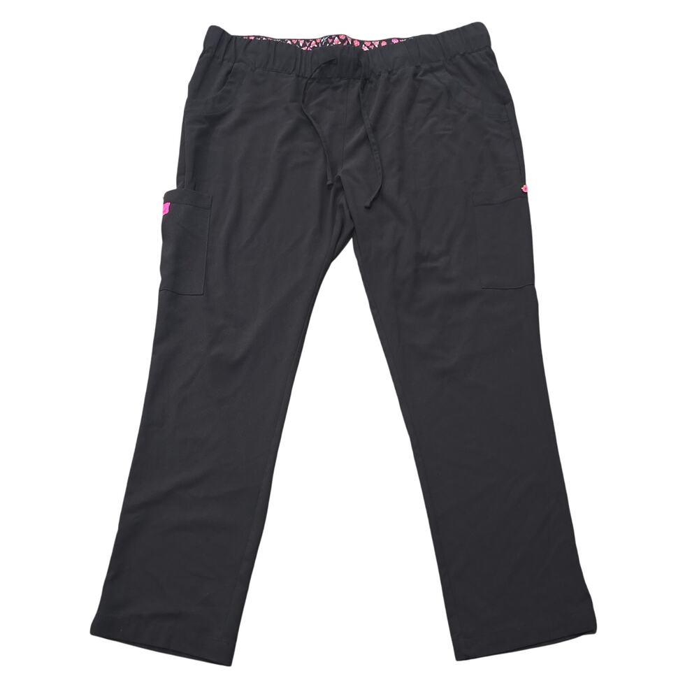 Betsey Johnson Solid Black Scrub Bottoms Multi Pocket Super Pants